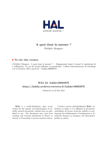 A quoi tient la mesure - Hal-SHS