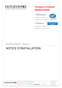 Notice Installateur PAC RENOVANCE version 1.4