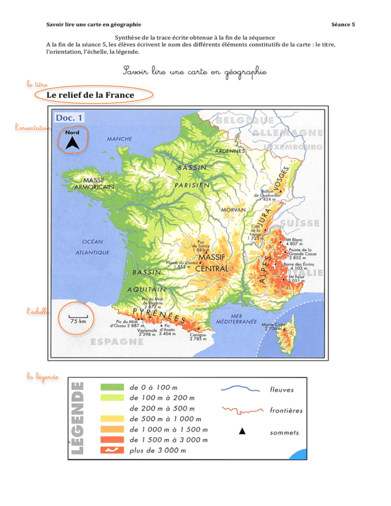 Savoir Lire Une Carte En G ographie Savoir Lire Une Carte En G ographie