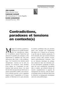 Contradictions, paradoxes et tensions en contexte(s)