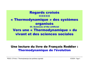 Thermodynamique de l`évolution