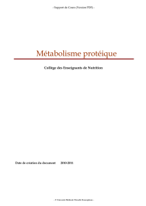 Métabolisme protéique