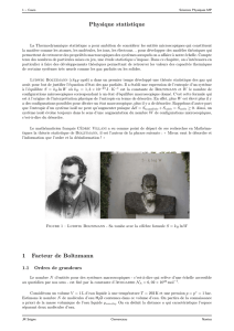 Physique statistique 1 Facteur de Boltzmann
