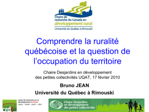 La ruralité québécoise : d`une société traditionnelle à un milieu rural