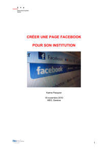 créer une page facebook pour son institution