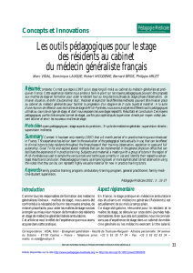 Les outils pédagogiques pour le stage des