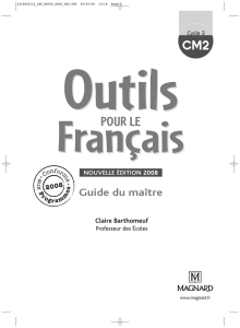 Outils pour le Français CM2 - Sommaire et extraits