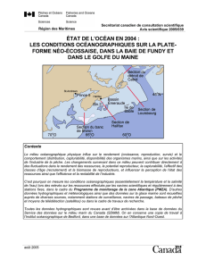 état de l`océan en 2004 : les conditions océanographiques sur la