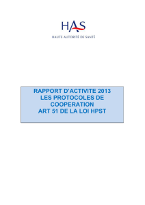 Rapport d`activité 2013 - article 51