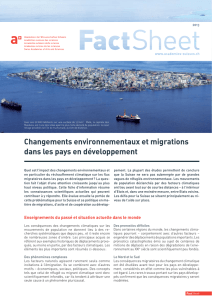 Changements environnementaux et migrations dans les pays en