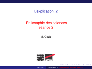 L`explication, 2 1cm Philosophie des sciences séance 2