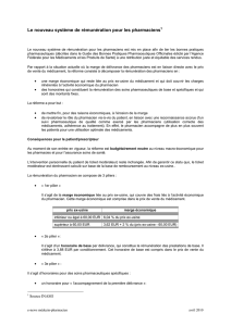 Le nouveau système de rémunération pour les pharmaciens1