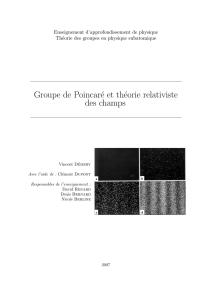 Groupe de Poincaré et théorie relativiste des champs