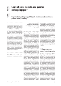 Santé et santé mentale, une question anthropologique ?