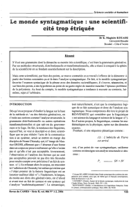 Le monde syntagmatique€: une scientificité trop étriquée