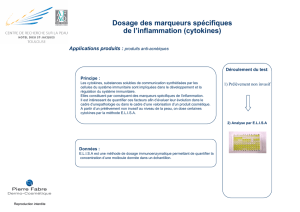 Dosage des marqueurs spécifiques de l`inflammation (cytokines)