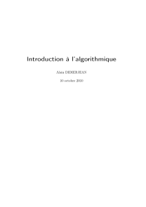 Introduction à l`algorithmique