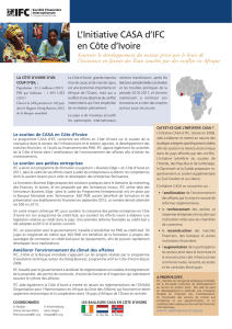 L`Initiative CASA d`IFC en Côte d`Ivoire