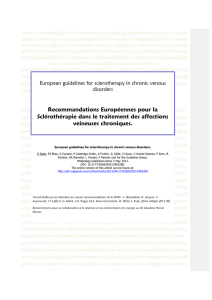 Recommandations Européennes pour la Sclérothérapie