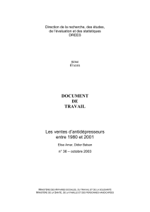 Les ventes d`antidépresseurs entre 1980 et 2001