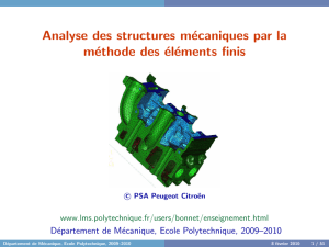 Analyse des structures mécaniques par la méthode des éléments