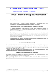 TOGD : transit œsogastroduodénal