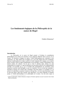 Les fondements logiques de la Philosophie de la nature de Hegel