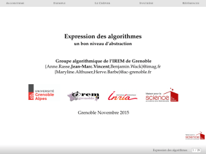 Expression des algorithmes