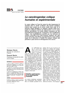 La cancérogenèse colique humaine et expérimentale - iPubli