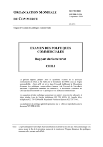 EXAMEN DES POLITIQUES COMMERCIALES Rapport du