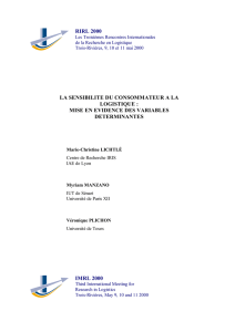 la sensibilite du consommateur a la logistique - LOMAG