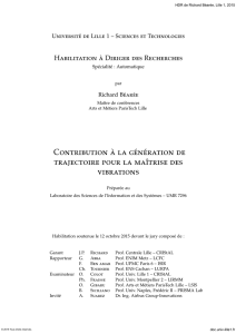 Contribution à la génération de trajectoire pour la maîtrise