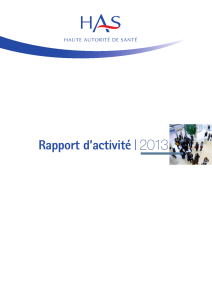 Rapport annuel d`activité HAS 2013