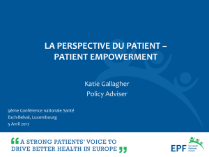 la perspective du patient – patient empowerment