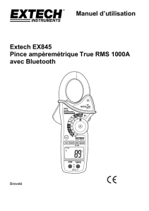 Manuel d`utilisation Extech EX845 Pince ampèremétrique True RMS