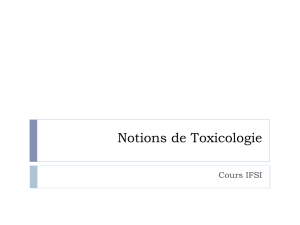 Notions de Toxicologie