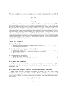 Un cas simple de correspondance de Jacquet-Langlands - IMJ-PRG