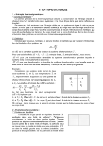 II- Entropie Statistique