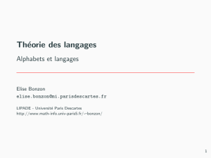 Alphabets et langages - L`Université Paris Descartes