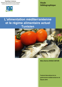 L`alimentation méditerranéenne et le régime alimentaire actuel