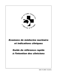 Examens de médecine nucléaire et indications cliniques. Guide de