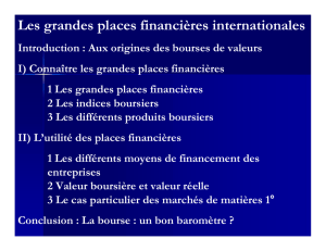 Les grandes places financières internationales