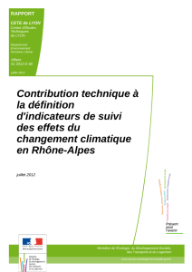 Propositions d`indicateurs de suivi des effets du