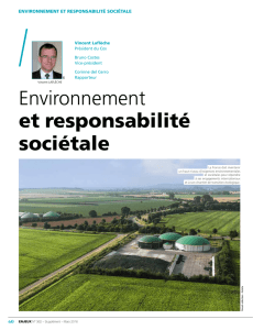 Environnement et responsabilité sociétale