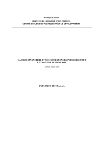 crise financiere senegal - Centre d`Etudes de Politiques pour le