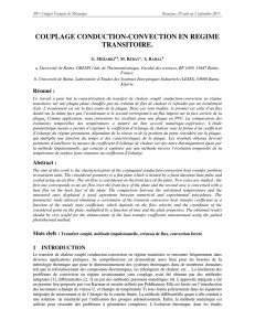 couplage conduction-convection en regime transitoire.