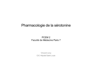 Pharmacologie de la sérotonine PCEM 2 Faculté de Médecine Pari