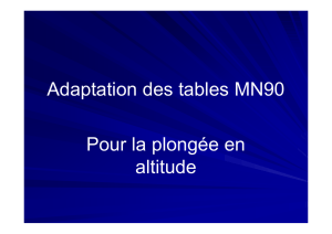 Adaptation des tables MN90 altitude