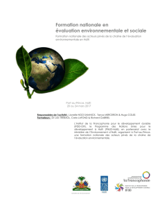 Formation nationale en évaluation environnementale et sociale