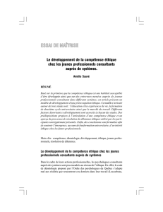 Le développement de la compétence éthique chez les jeunes